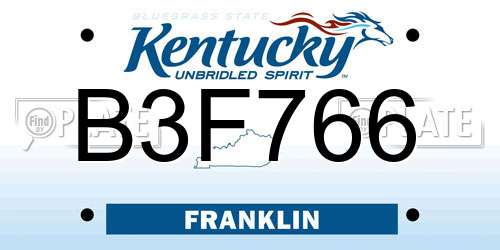 B3F766 Kentucky License Plate