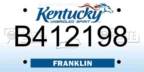 B412198 Kentucky License Plate