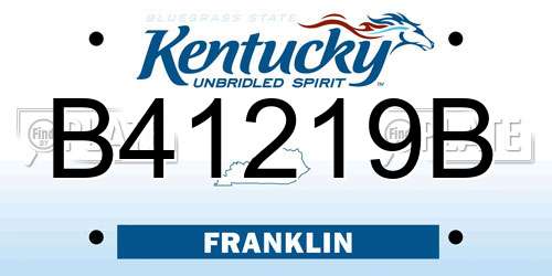 B41219B Kentucky License Plate