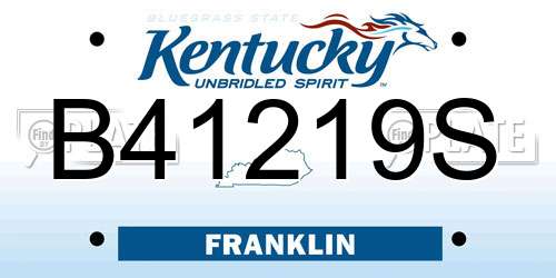 B41219S Kentucky License Plate