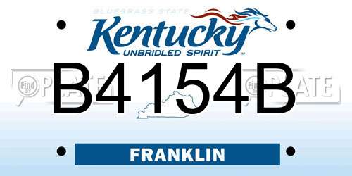 B4154B Kentucky License Plate