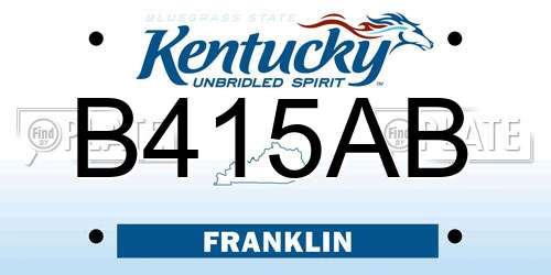 B415AB Kentucky License Plate