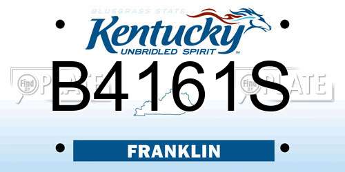 B4161S Kentucky License Plate