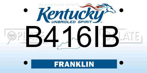 B416IB Kentucky License Plate