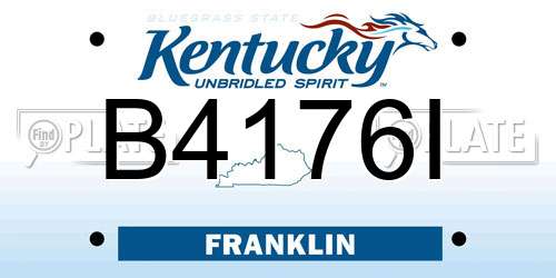 B4176I Kentucky License Plate
