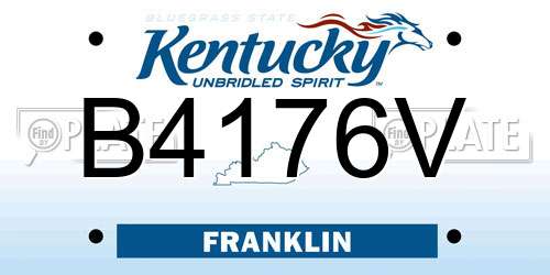 B4176V Kentucky License Plate