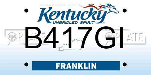 B417GI Kentucky License Plate