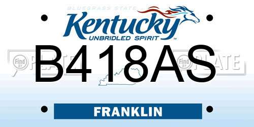 B418AS Kentucky License Plate