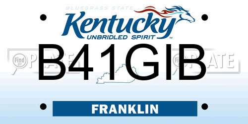 B41GIB Kentucky License Plate