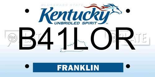 B41LOR Kentucky License Plate