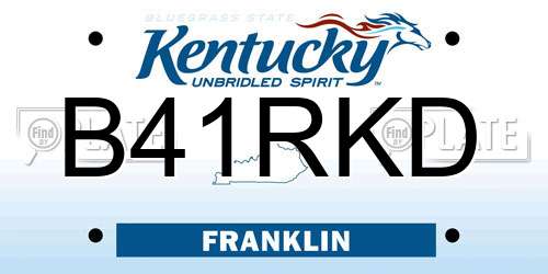 B41RKD Kentucky License Plate