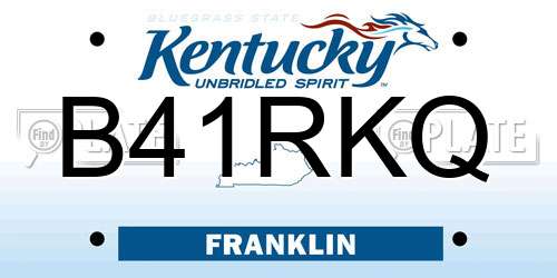 B41RKQ Kentucky License Plate