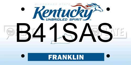 B41SAS Kentucky License Plate