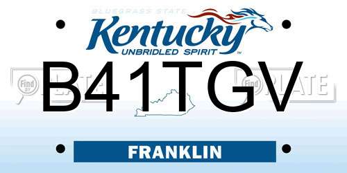 B41TGV Kentucky License Plate