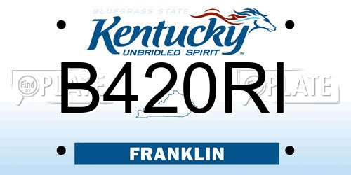 B420RI Kentucky License Plate