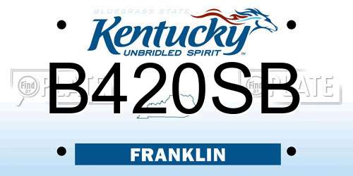 B420SB Kentucky License Plate