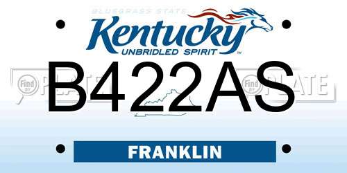B422AS Kentucky License Plate