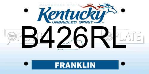 B426RL Kentucky License Plate