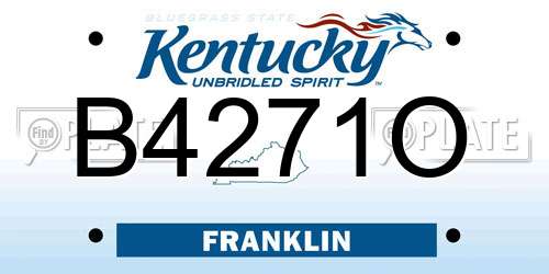 B4271O Kentucky License Plate