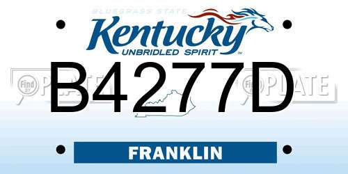 B4277D Kentucky License Plate