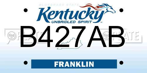 B427AB Kentucky License Plate