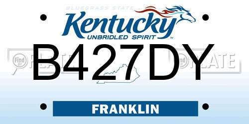 B427DY Kentucky License Plate