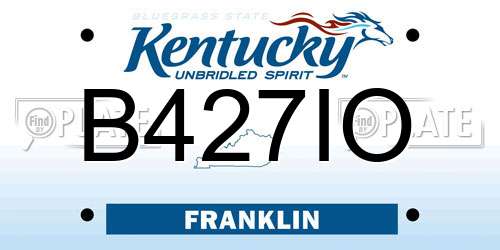 B427IO Kentucky License Plate