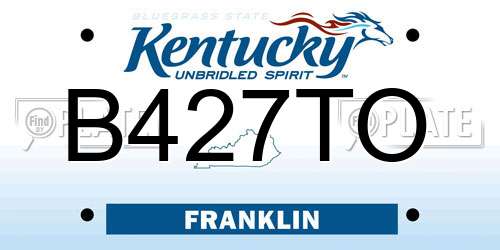 B427TO Kentucky License Plate