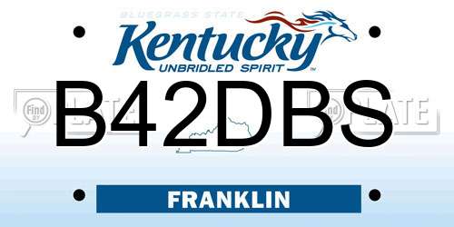 B42DBS Kentucky License Plate