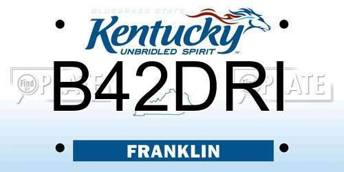 B42DRI Kentucky License Plate