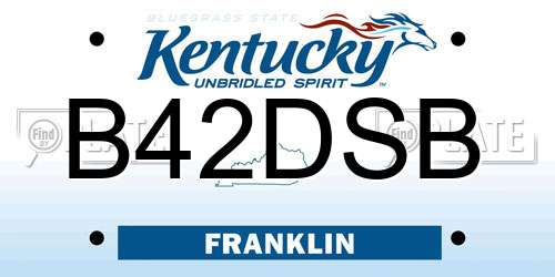 B42DSB Kentucky License Plate