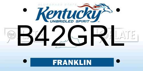 B42GRL Kentucky License Plate
