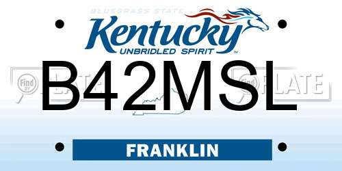B42MSL Kentucky License Plate