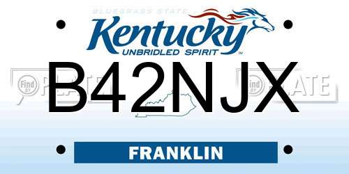 B42NJX Kentucky License Plate