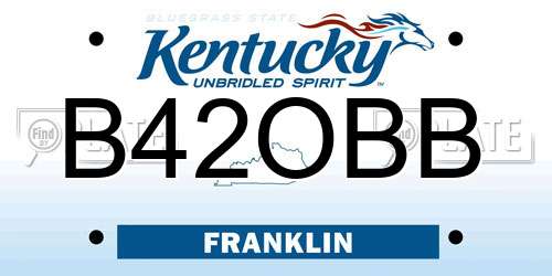 B42OBB Kentucky License Plate