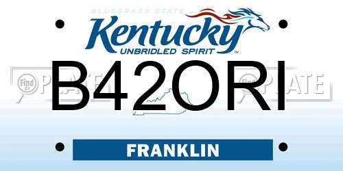 B42ORI Kentucky License Plate