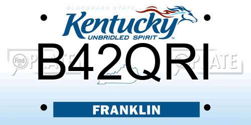B42QRI Kentucky License Plate