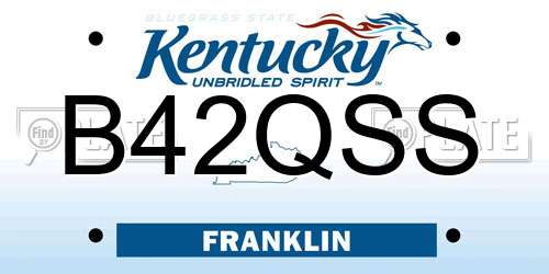 B42QSS Kentucky License Plate