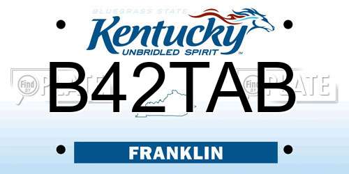 B42TAB Kentucky License Plate