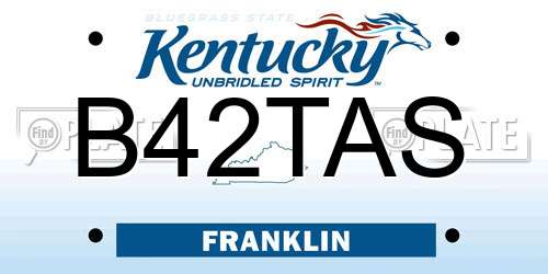 B42TAS Kentucky License Plate
