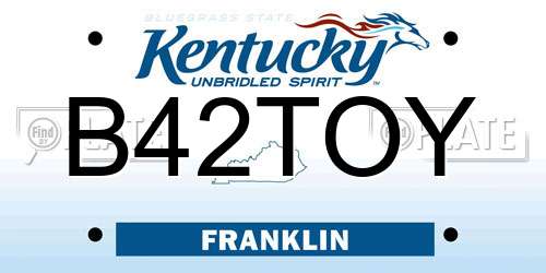 B42TOY Kentucky License Plate