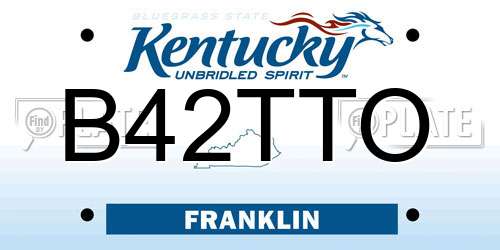 B42TTO Kentucky License Plate