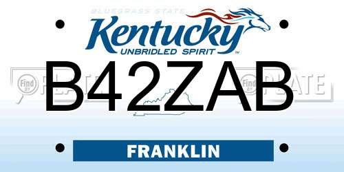 B42ZAB Kentucky License Plate