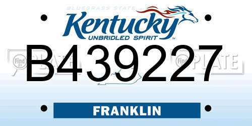 B439227 Kentucky License Plate