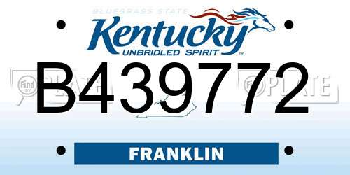 B439772 Kentucky License Plate