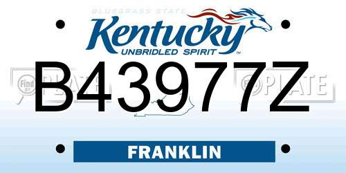 B43977Z Kentucky License Plate