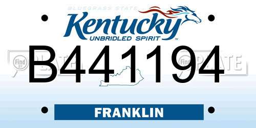 B441194 Kentucky License Plate