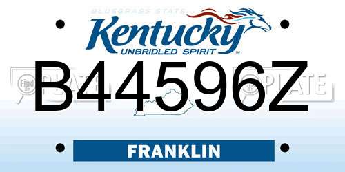 B44596Z Kentucky License Plate