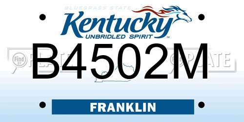 B4502M Kentucky License Plate
