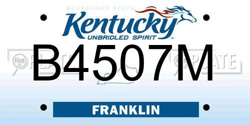 B4507M Kentucky License Plate